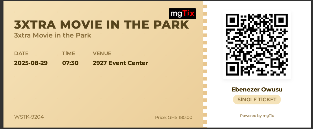 Sample Ticket